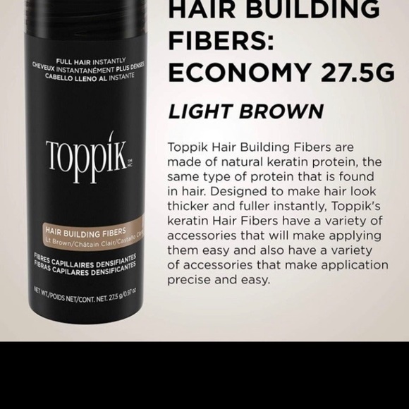 Toppik light brown 27.5 oz hair building fibers for fuller look *4 - Picture 5 of 7